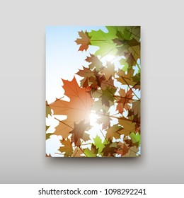 Poster brochure flyer design template vector, Leaflet cover presentation abstract geometric background, layout in A4 size shadow