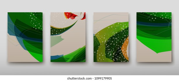 Poster brochure flyer design template vector, Leaflet cover presentation abstract geometric background, layout in A4 size shadow