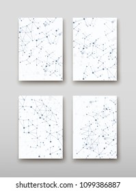 Poster brochure flyer design template vector, DNA abstract geometric background, layout in A4 size shadow