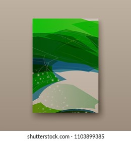 Poster brochure flyer design template vector, Leaflet cover presentation abstract geometric background, layout in A4 size shadow