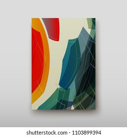 Poster brochure flyer design template vector, Leaflet cover presentation abstract geometric background, layout in A4 size shadow