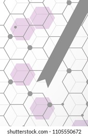 Poster brochure flyer design template vector, DNA abstract geometric background, layout in A4 size shadow