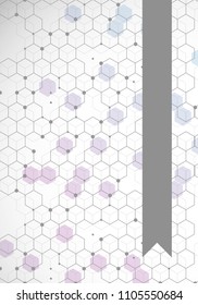 Poster brochure flyer design template vector, DNA abstract geometric background, layout in A4 size shadow