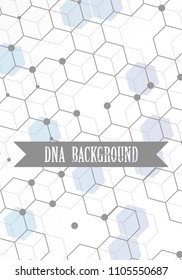 Poster brochure flyer design template vector, DNA abstract geometric background, layout in A4 size shadow