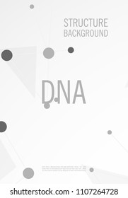 Poster brochure flyer design template vector, DNA abstract geometric background, layout in A4 size shadow