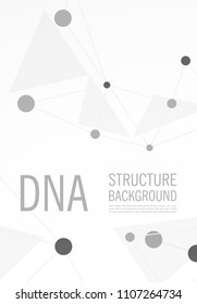 Poster brochure flyer design template vector, DNA abstract geometric background, layout in A4 size shadow