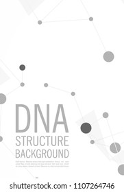 Poster brochure flyer design template vector, DNA abstract geometric background, layout in A4 size shadow