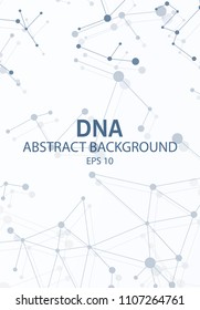 Poster brochure flyer design template vector, DNA abstract geometric background, layout in A4 size shadow
