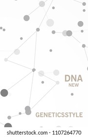 Poster brochure flyer design template vector, DNA abstract geometric background, layout in A4 size shadow