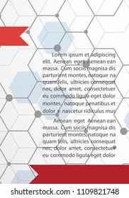 Poster brochure flyer design template vector, DNA abstract geometric background, layout in A4 size shadow