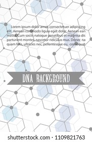 Poster brochure flyer design template vector, DNA abstract geometric background, layout in A4 size shadow