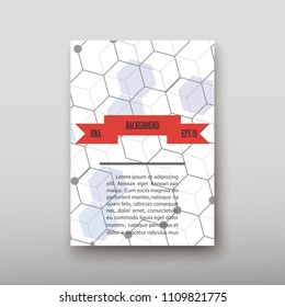 Poster brochure flyer design template vector, DNA abstract geometric background, layout in A4 size shadow