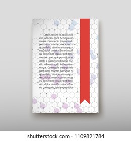 Poster brochure flyer design template vector, DNA abstract geometric background, layout in A4 size shadow
