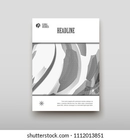 Poster brochure flyer design template vector, Leaflet cover presentation abstract geometric background, layout in A4 size shadow
