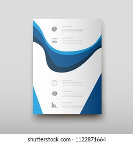 Poster brochure flyer design template vector, Leaflet cover presentation abstract geometric background, layout in A4 size shadow