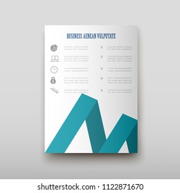 Poster brochure flyer design template vector, Leaflet cover presentation abstract geometric background, layout in A4 size shadow
