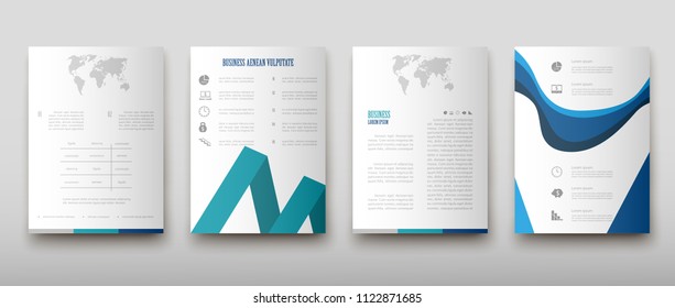 Poster brochure flyer design template vector, Leaflet cover presentation abstract geometric background, layout in A4 size shadow