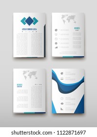 Poster brochure flyer design template vector, Leaflet cover presentation abstract geometric background, layout in A4 size shadow