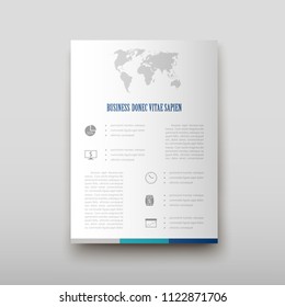 Poster brochure flyer design template vector, Leaflet cover presentation abstract geometric background, layout in A4 size shadow