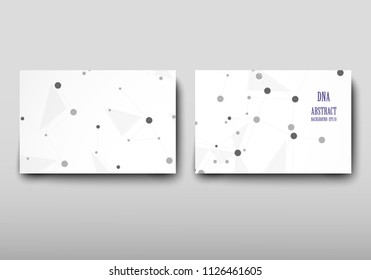 Poster brochure flyer design template vector, DNA abstract geometric background, layout in A4 size shadow