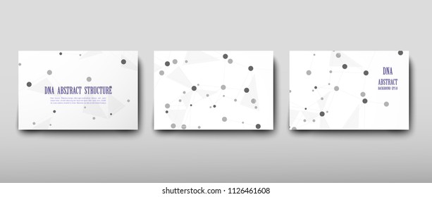 Poster brochure flyer design template vector, DNA abstract geometric background, layout in A4 size shadow