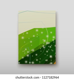 Poster brochure flyer design template vector, Leaflet cover presentation abstract geometric background, layout in A4 size shadow