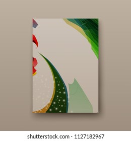 Poster brochure flyer design template vector, Leaflet cover presentation abstract geometric background, layout in A4 size shadow