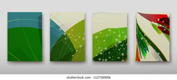Poster brochure flyer design template vector, Leaflet cover presentation abstract geometric background, layout in A4 size shadow