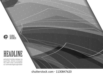 Poster brochure flyer design template vector, Leaflet cover presentation abstract geometric background, layout in A4 size shadow