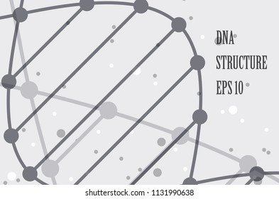 Poster brochure flyer design template vector, DNA abstract geometric background, layout in A4 size shadow