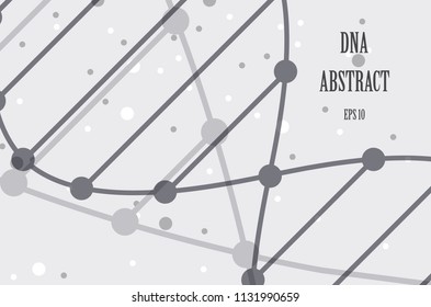 Poster brochure flyer design template vector, DNA abstract geometric background, layout in A4 size shadow