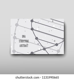 Poster brochure flyer design template vector, DNA abstract geometric background, layout in A4 size shadow
