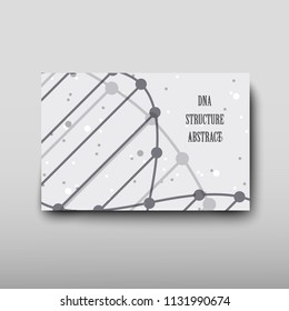 Poster brochure flyer design template vector, DNA abstract geometric background, layout in A4 size shadow