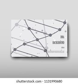Poster brochure flyer design template vector, DNA abstract geometric background, layout in A4 size shadow