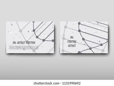 Poster brochure flyer design template vector, DNA abstract geometric background, layout in A4 size shadow