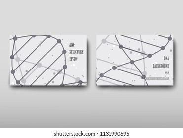 Poster brochure flyer design template vector, DNA abstract geometric background, layout in A4 size shadow