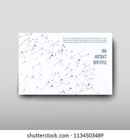 Poster brochure flyer design template vector, DNA abstract geometric background, layout in A4 size shadow