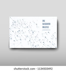 Poster brochure flyer design template vector, DNA abstract geometric background, layout in A4 size shadow