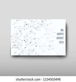 Poster brochure flyer design template vector, DNA abstract geometric background, layout in A4 size shadow