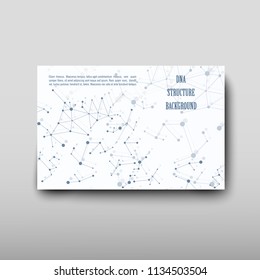 Poster brochure flyer design template vector, DNA abstract geometric background, layout in A4 size shadow