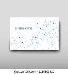 Poster brochure flyer design template vector, DNA abstract geometric background, layout in A4 size shadow