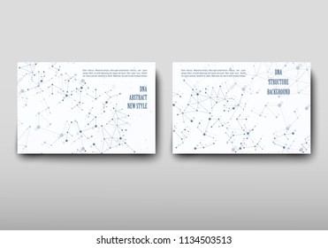 Poster brochure flyer design template vector, DNA abstract geometric background, layout in A4 size shadow