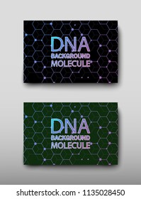 Poster brochure flyer design template vector, DNA abstract geometric background, layout in A4 size shadow