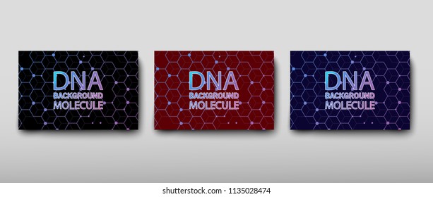 Poster brochure flyer design template vector, DNA abstract geometric background, layout in A4 size shadow