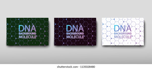 Poster brochure flyer design template vector, DNA abstract geometric background, layout in A4 size shadow