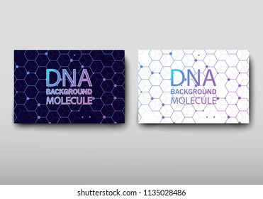 Poster brochure flyer design template vector, DNA abstract geometric background, layout in A4 size shadow