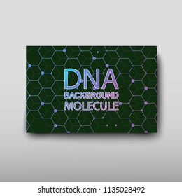 Poster brochure flyer design template vector, DNA abstract geometric background, layout in A4 size shadow