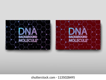 Poster brochure flyer design template vector, DNA abstract geometric background, layout in A4 size shadow