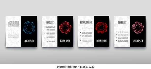 Poster brochure flyer design template vector, Leaflet cover presentation abstract geometric background, layout in A4 size shadow