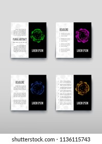 Poster brochure flyer design template vector, Leaflet cover presentation abstract geometric background, layout in A4 size shadow